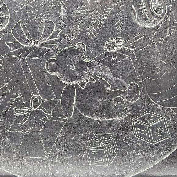 Vintage Glass Plate With Teddy Bear Gifts & Christmas Ornaments Engraving - Picture 2 of 8